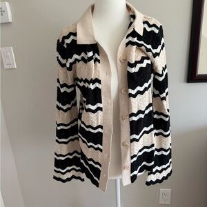 Seven Wonders Black and Cream Zigzag Cardigan
